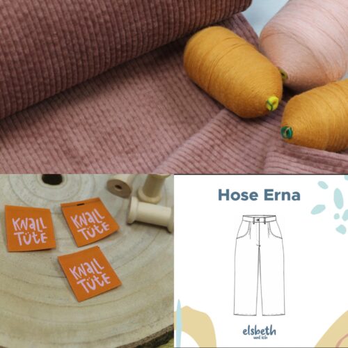 Nähset: "Hose Erna" Breitcord 8w "Altrosa"