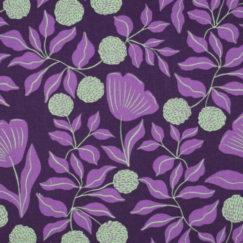 NERIDA HANSEN: CANVAS VINES DARK PURPLE ***RESTSTÜCK 75cm***