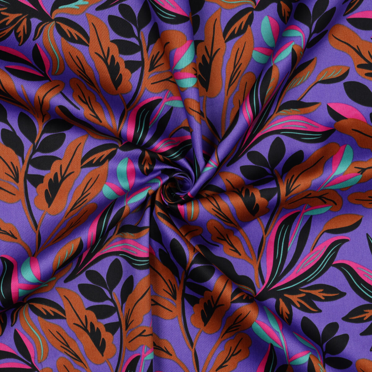 NERIDA HANSEN: COTTON SATIN Lush Leaves Purple ***RESTSTÜCK 80cm*** – Bild 4
