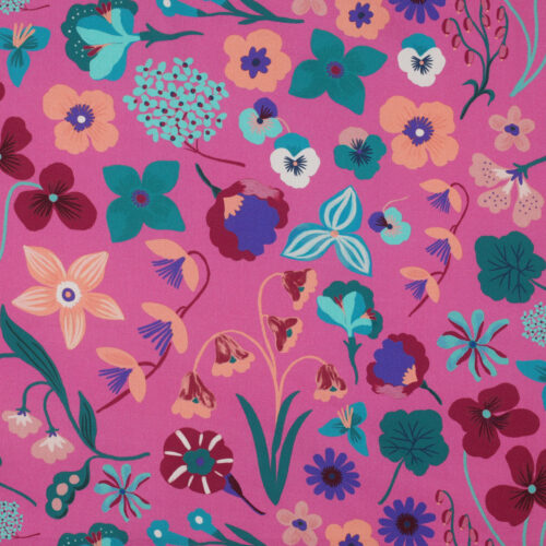 NERIDA HANSEN: FINE POPLIN DIGITAL MEADOW FLOWER Pink