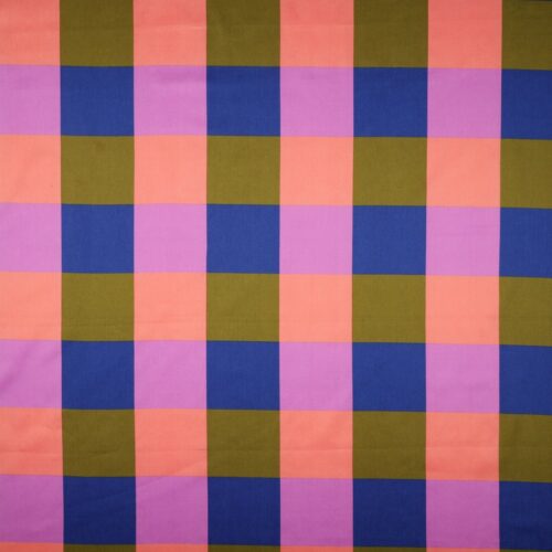 NERIDA HANSEN: COTTON SATIN LARGE GINGHAM - COBALT