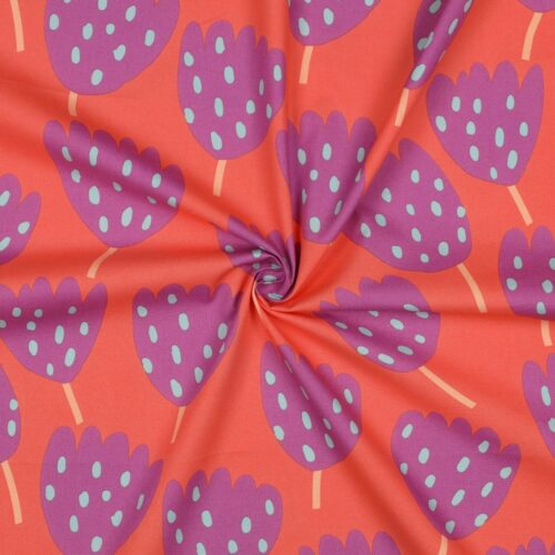 NERIDA HANSEN: Fine Poplin "Tulips Coral"