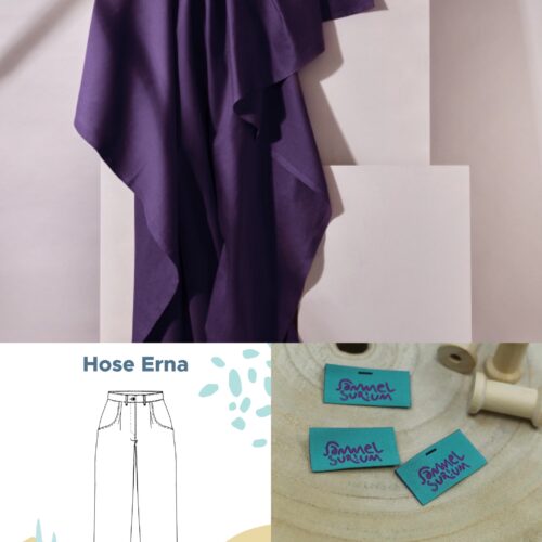 Nähset: "Hose Erna" Gabardine Light "Majestic Purple"