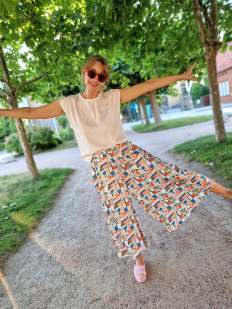 Schnittmuster Hosenrock nähen – Hosenrock Marianna von Elsbeth und ich Seeyouatsix Viskose
