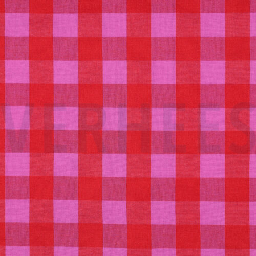 02971.006 cotton yarn dyed checks red
