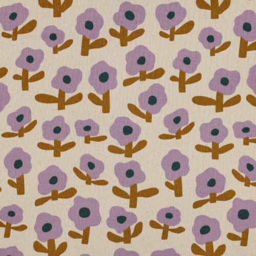 Bio Rippjersey Stoff aus 95% Baumwolle und 5% Elasthan, Design von Jennifer Bouron, elastisch mit Rippenstruktur, Stoffbreite 120 cm