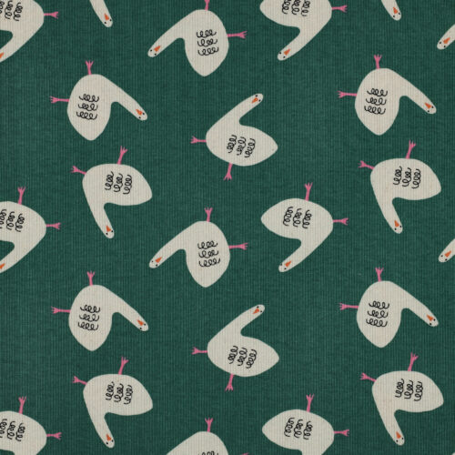 Bio Rippjersey Stoff aus 95% Baumwolle und 5% Elasthan, Design von Jennifer Bouron, elastisch mit Rippenstruktur, Stoffbreite 120 cm