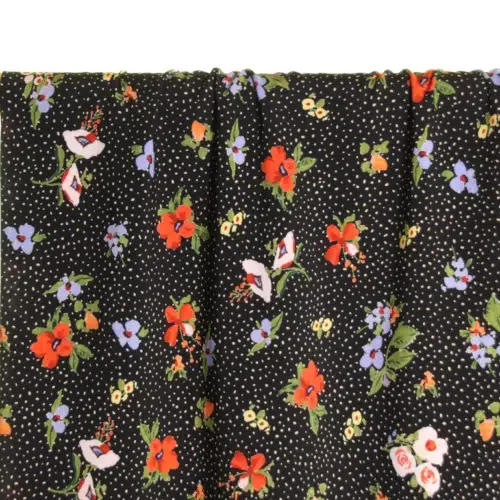 black cotton with dots and flowers atelier jupe