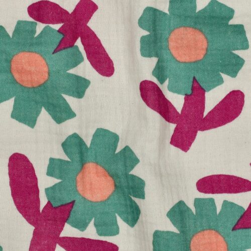 Bio Musselin Stoff aus 100% Baumwolle mit Design von Jennifer Bouron, weich und atmungsaktiv, Stoffbreite 135 cm