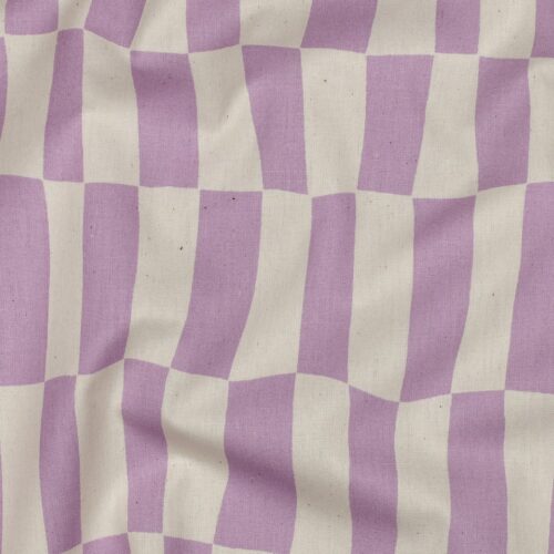 baumwolle: "poplin Checks natural/lavender by jennifer bouron" bio zertifiziert