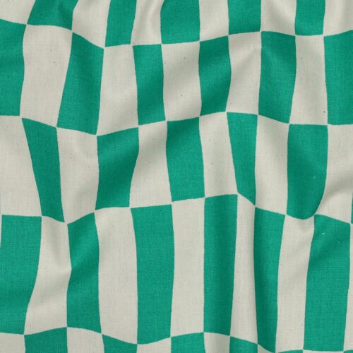 baumwolle: "poplin Checks natural/green by jennifer bouron" bio zertifiziert