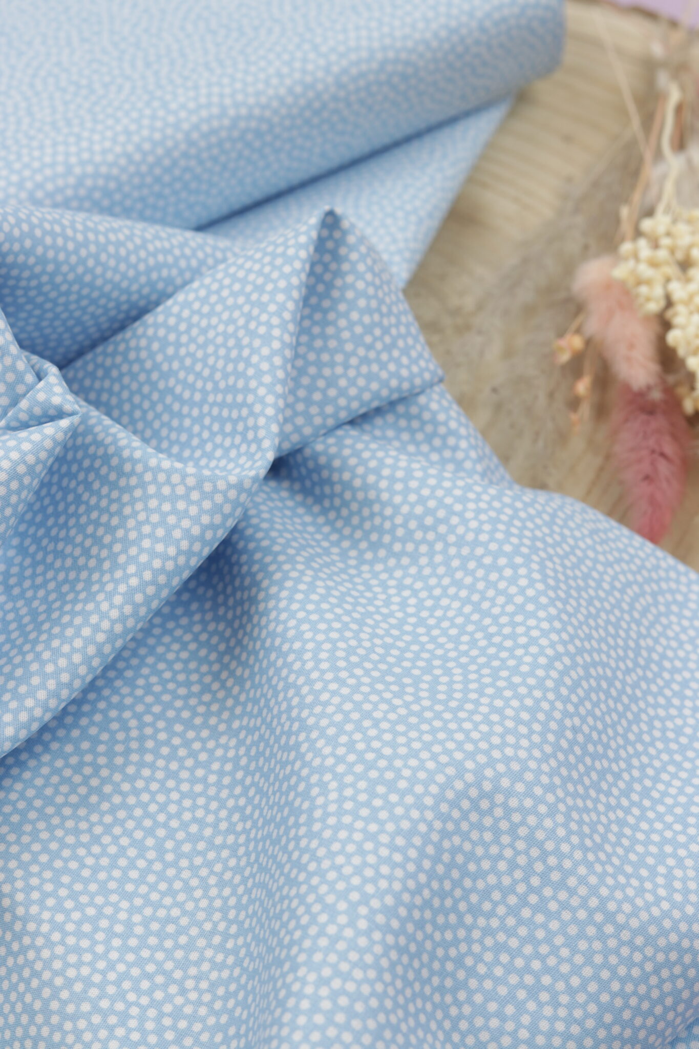 swafing baumwolle „dotty“ – hochwertige baumwoll meterware mit klassischem punkte design hellrosa