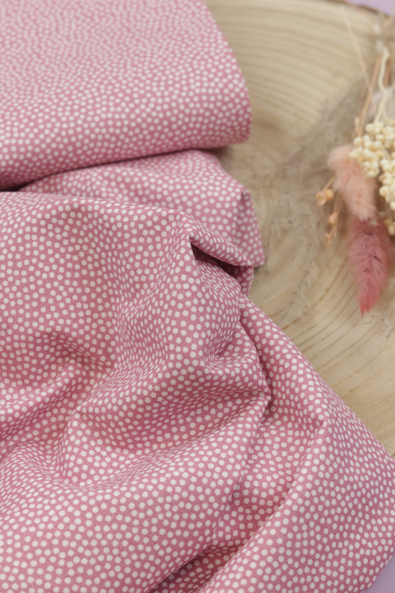 swafing baumwolle „dotty“ – hochwertige baumwoll meterware mit klassischem punkte design hellrosa