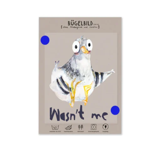 halfbird: bügelbild randlos "war ich nicht" (kopie)