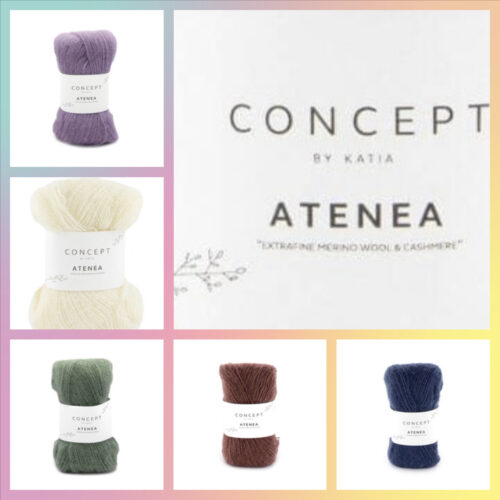 Katia Atenea Garnknäuel aus Merino, Baumwolle und Kaschmir mit weicher flauschiger Oberfläche in Uni-Farbe