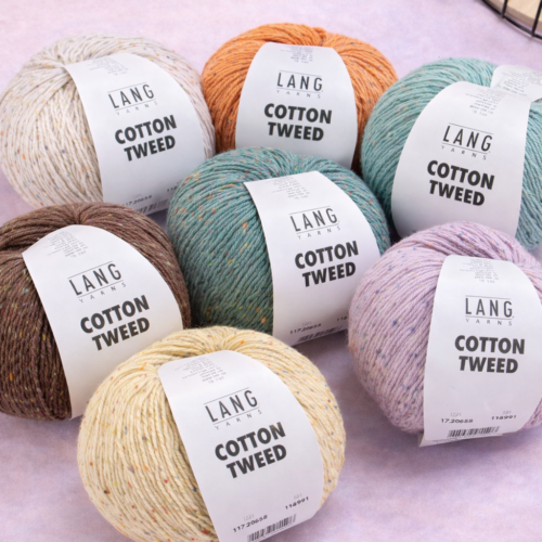 Cotton Tweed Garn von Langyarns mit charakteristischen Tweed-Noppen in natürlicher Baumwollstruktur