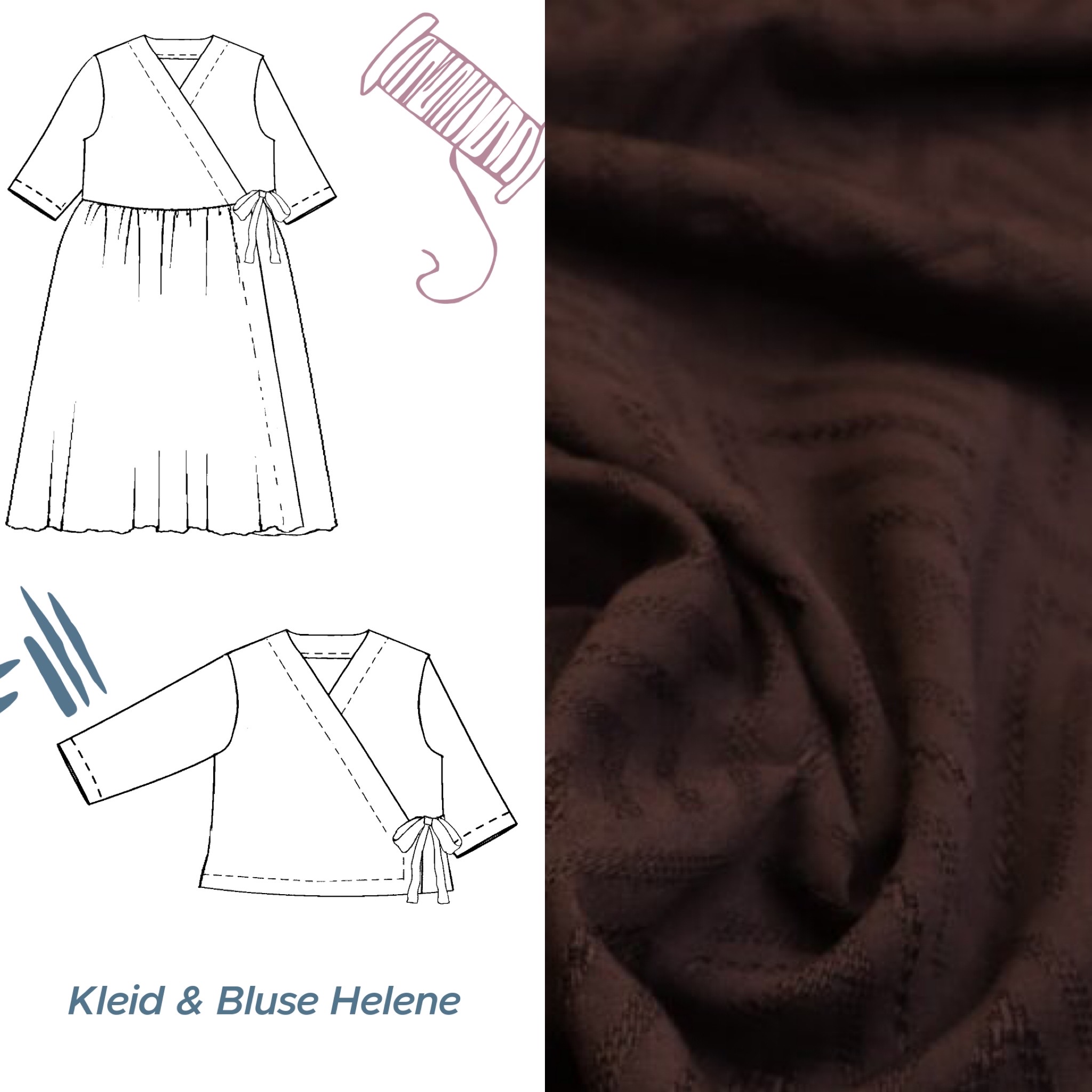 nähset: kleid oder bluse helene