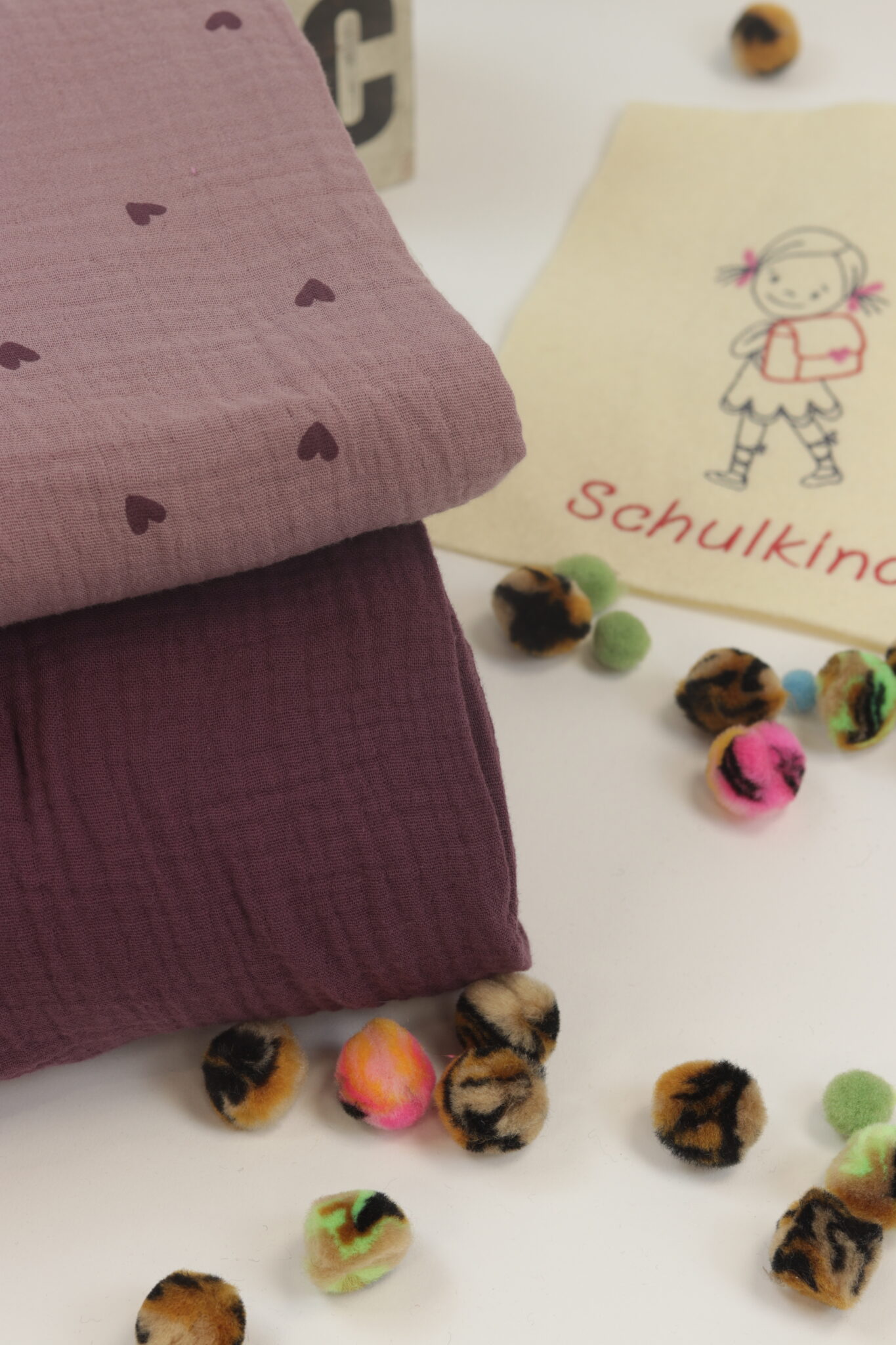 nähset schultüte musselin herzen