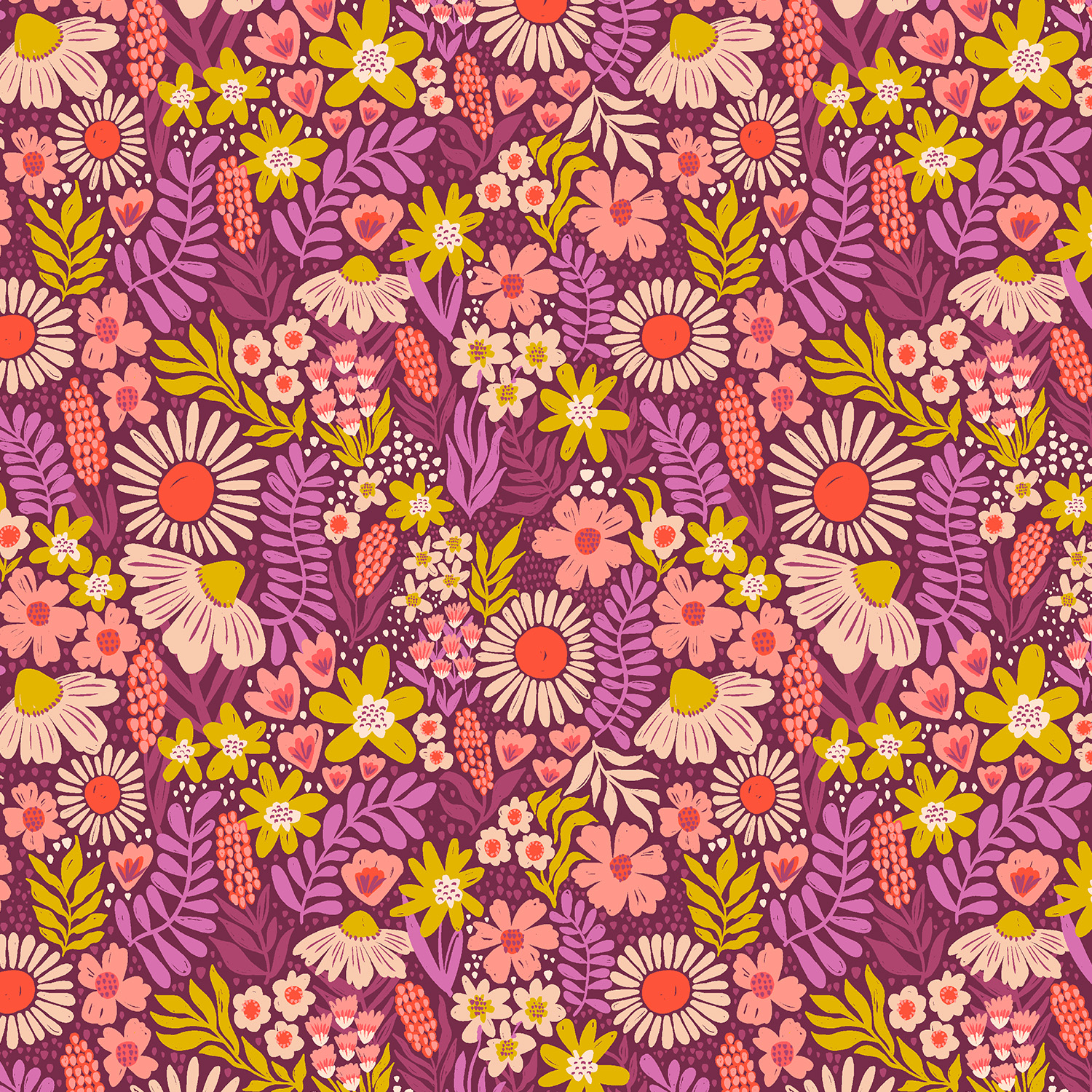cotton and steel: petals in the sun where the flowers grow after the rain fabric (kopie)
