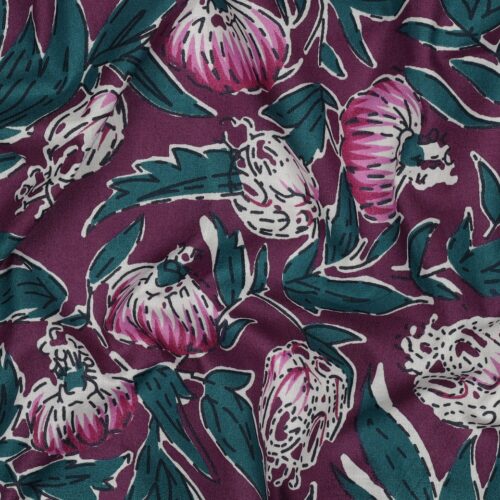blockprint voile – 100 % baumwolle, leicht & handbedruckt (110 g/m², 135 cm breit) geometrisch petrol (kopie)