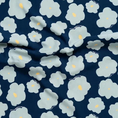 mind the maker ecovero viskose twill "like a flower" blue
