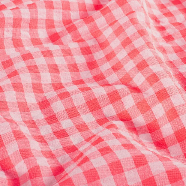baumwollstoff popeline seersucker – leicht & pflegeleicht – großes karo helles pink – für kleidung und deko (kopie)