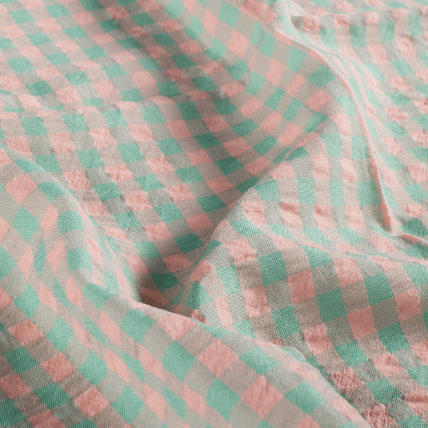 baumwollstoff popeline seersucker – leicht & pflegeleicht – großes karo neon fuchsia – für kleidung und deko (kopie)