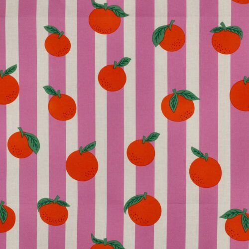 wachstuch: beschichtete baumwolle „fruits“ – wasserabweisender baumwollstoff zitrone pink (kopie)
