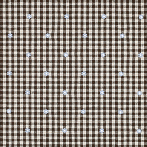 Baumwoll-Viskose Stoff als Meterware mit gestickten Blümchen, 140 cm breit