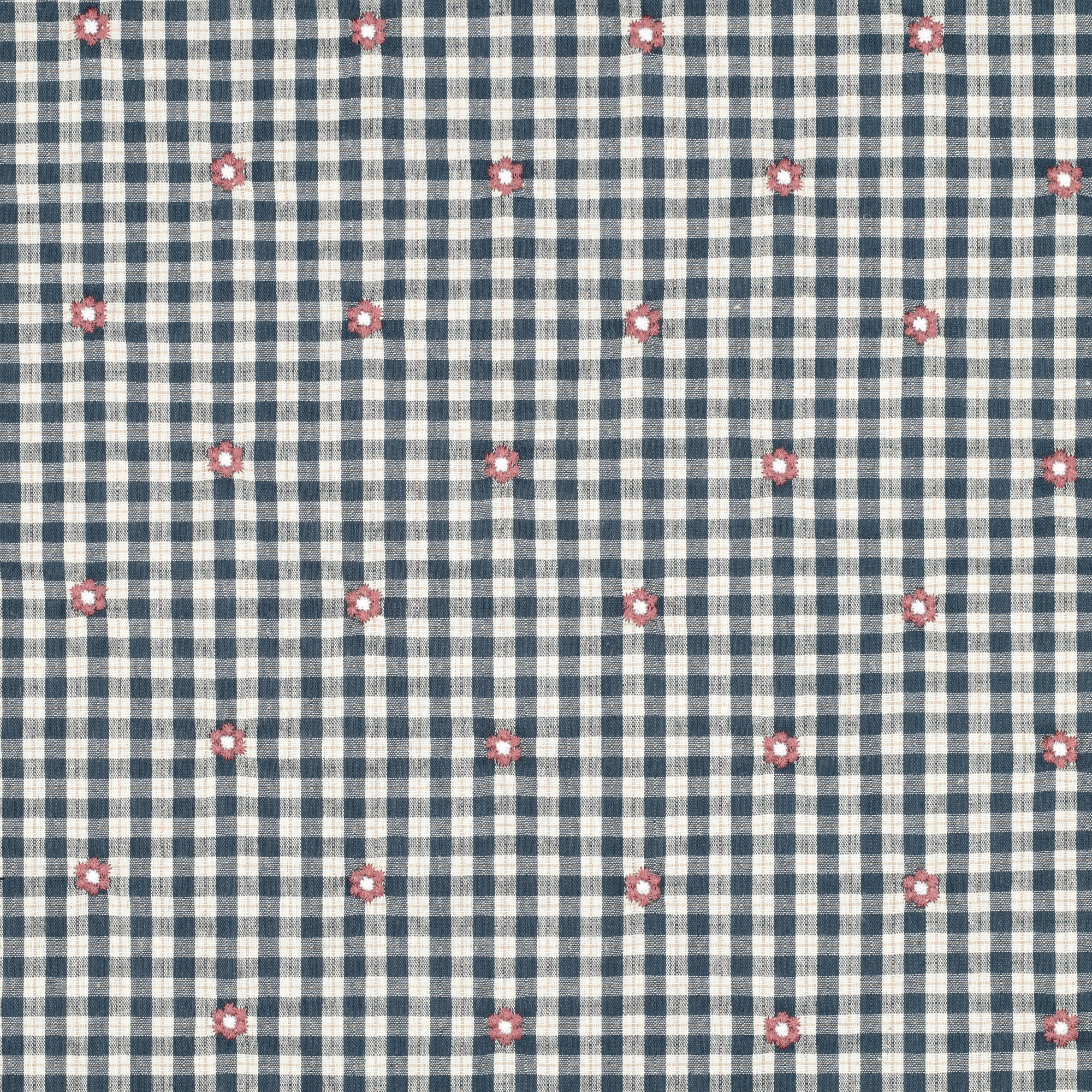 Baumwoll-Viskose Stoff als Meterware mit gestickten Blümchen, 140 cm breit