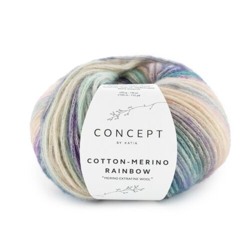 Katia Cotton-Merino Wool Rainbow Verlaufsgarn aus Baumwolle und Merinowolle