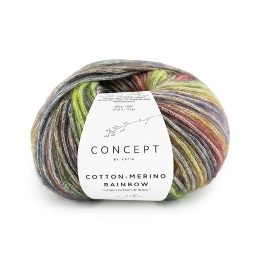 Katia Cotton-Merino Wool Rainbow Verlaufsgarn aus Baumwolle und Merinowolle