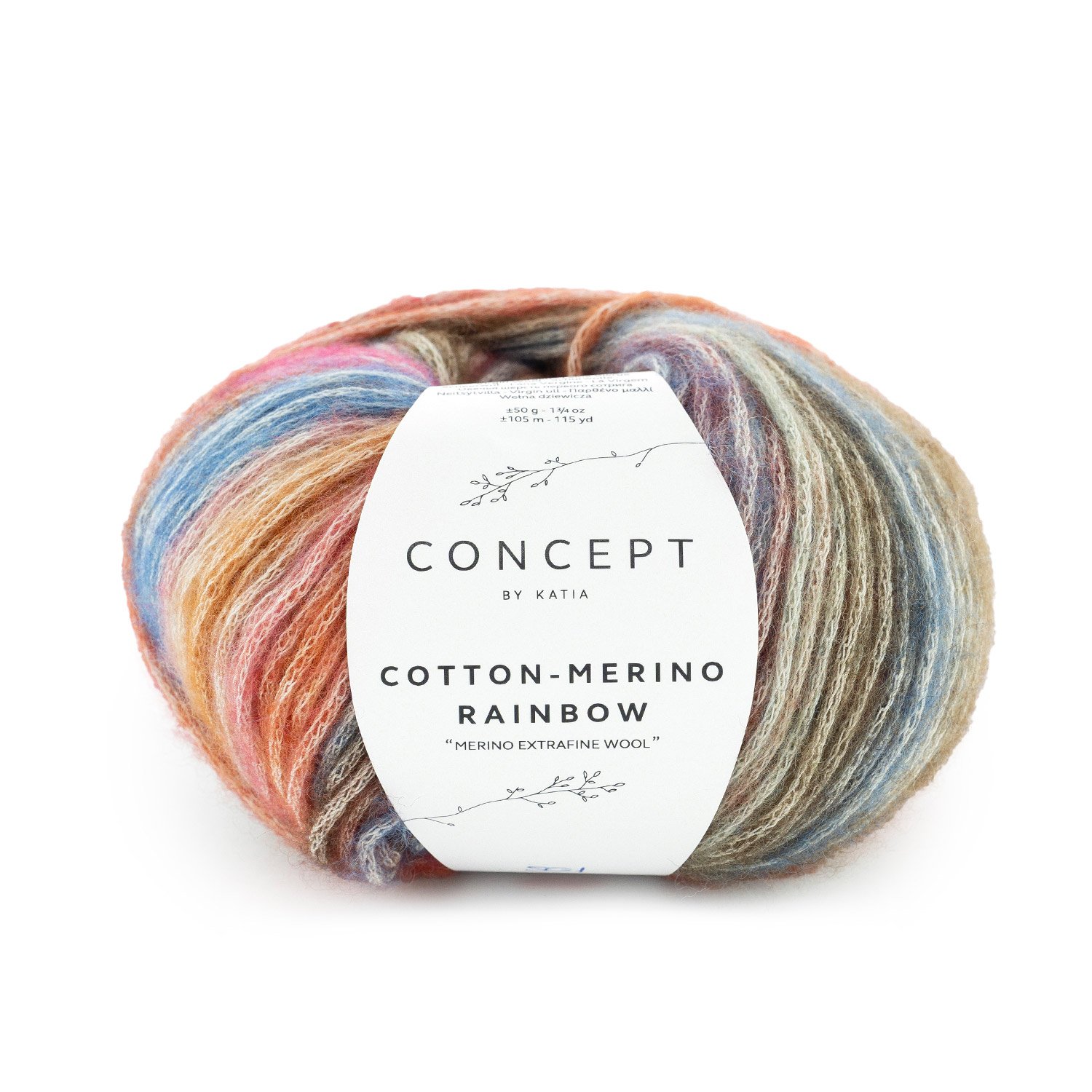Katia Cotton-Merino Wool Rainbow Verlaufsgarn aus Baumwolle und Merinowolle
