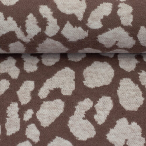 swafing: jacquard jersey "emily" leo taupe/creme