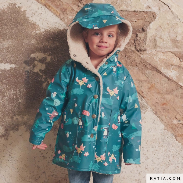 katia: wasserdichter stoff raincoat pu rain "forest"