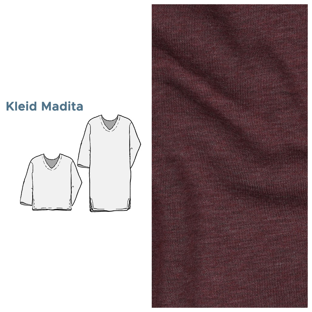 nähpaket madita – kleid aus velours nicki streifen orange/bleu (kopie)