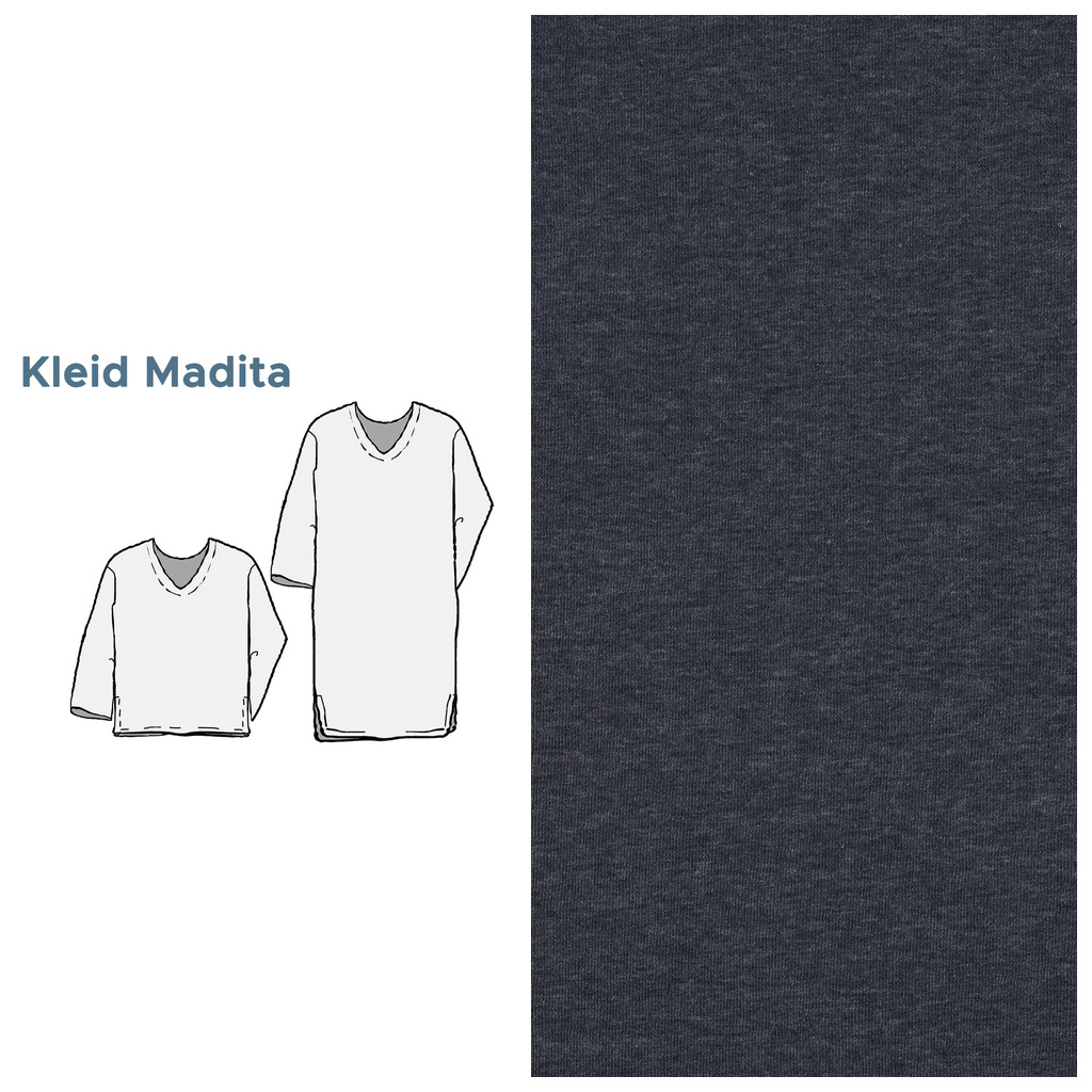 nähpaket madita – kleid aus velours nicki streifen orange/bleu (kopie)