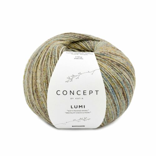 Katia Sockenwolle Concept "Lumi Soft Merino Wool" Farbe 255 Grünblau-Rosé-Camel - 150g