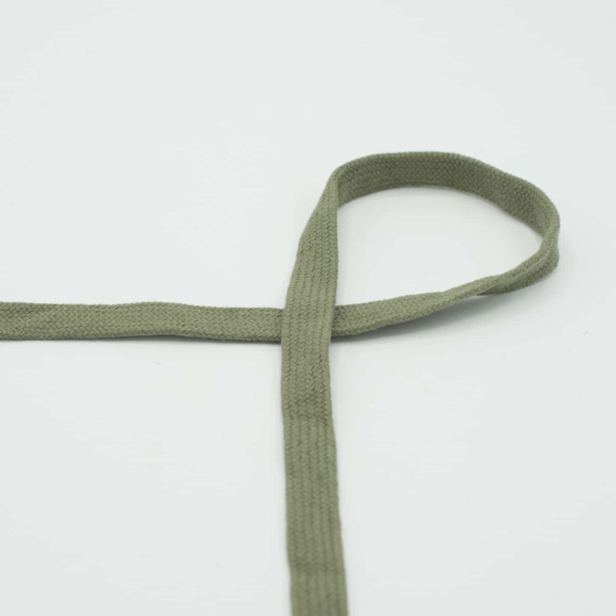 Flachkordel: Baumwolle 1,5cm Khaki