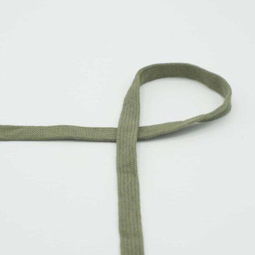 Flachkordel: Baumwolle 1,5cm Khaki