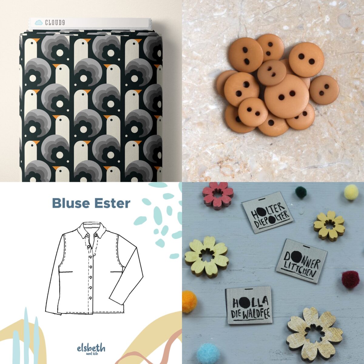 Nähset: Bluse Ester "Ocean Motion"