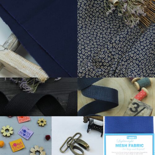 Nähset: "Der andere Weekender" Organic Dry Oilskin Dark Navy/Japanisch
