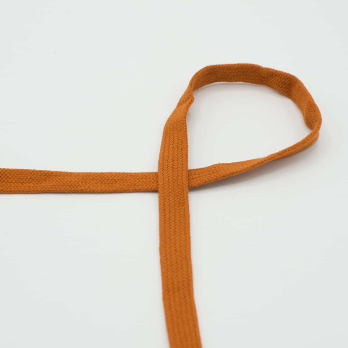 Flachkordel: Baumwolle 1,5cm Cognac