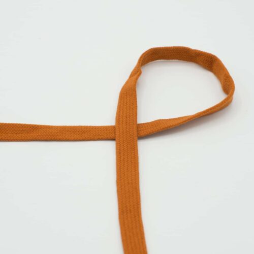 Flachkordel: Baumwolle 1,5cm Cognac