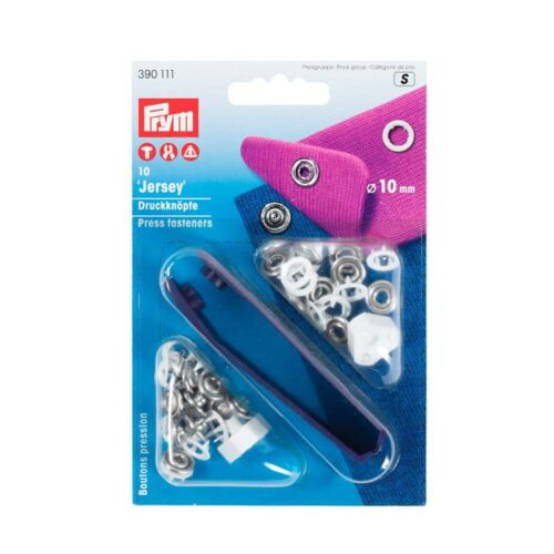 Prym: Jersey Druckknopf Nähfrei, 10 mm weiß