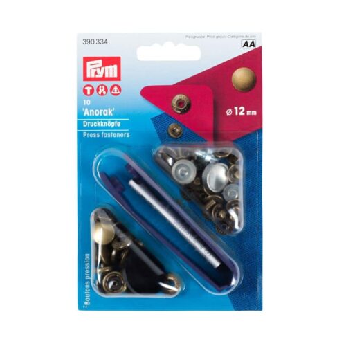 Prym: Jersey Druckknopf Anorak Nähfrei, 12 mm altmessing
