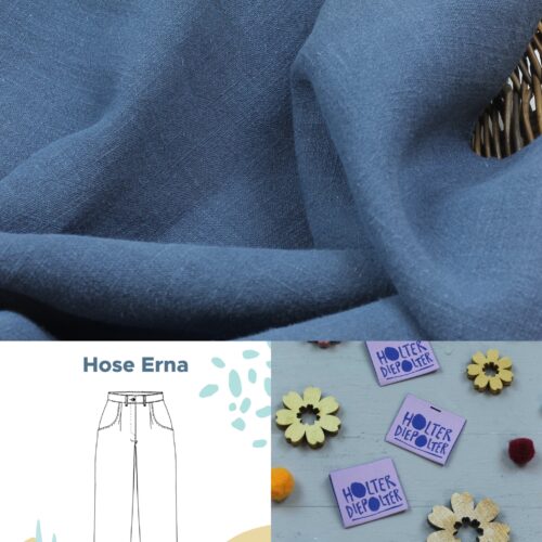 Nähset: "Hose Erna" Stonewashed Leinen "Jeans"