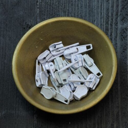 Zipper für Endlos Reißverschluss 3mm und 5 mm Weiß