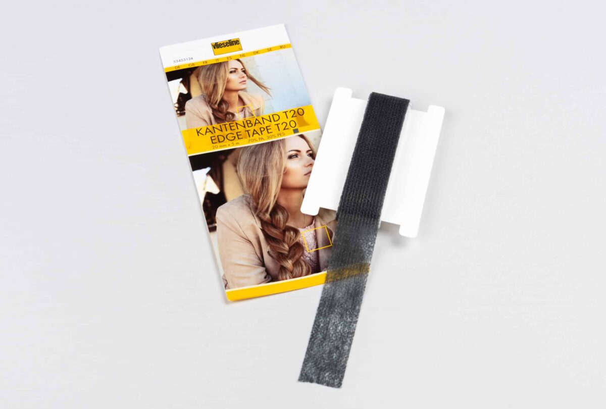 Vlieseline: Kantenband T20 20 mm x 5 m schwarz