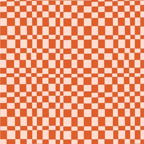 Windham Fabrics: Kaleidoscope by Annabel Wrigley "Checker Mandarin/Blush"